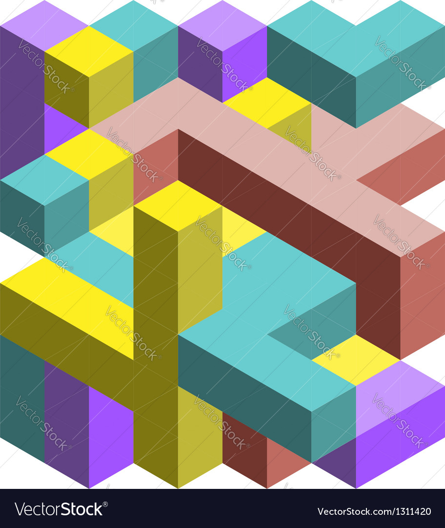 Colorful 3d cubes