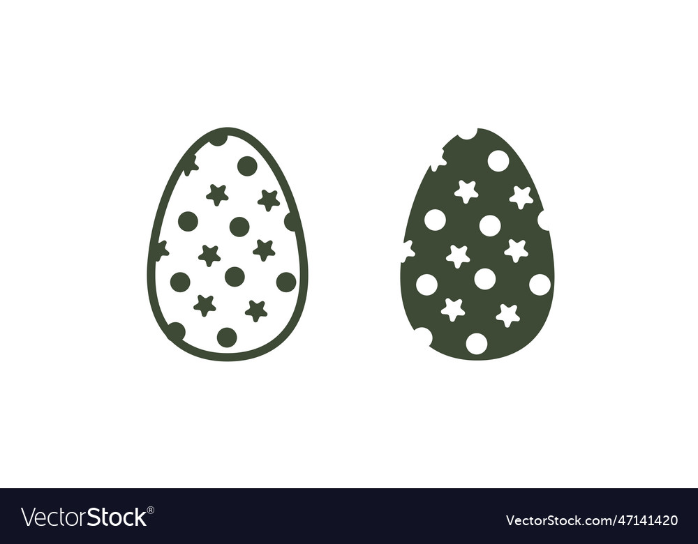 Easter egg icon thin line and filled egg Vector Image