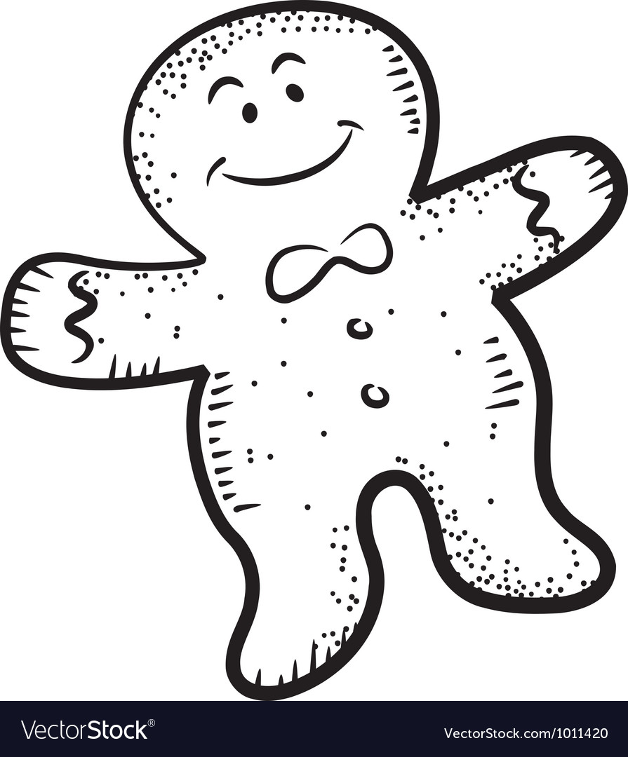 Ginger bread doodle Royalty Free Vector Image - VectorStock