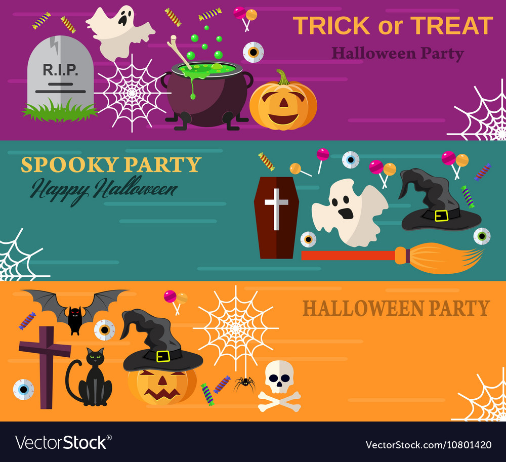 halloween horizontal banners or flyers royalty free vector flyers halloween