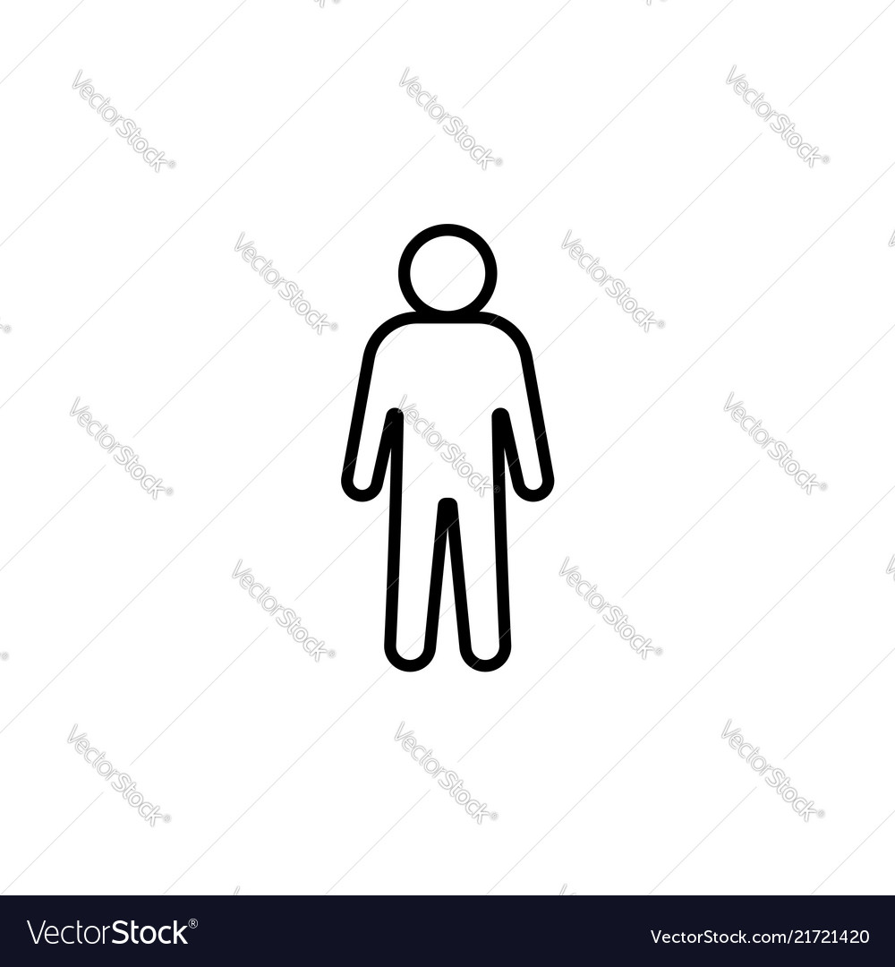 Man - line icon black on white background