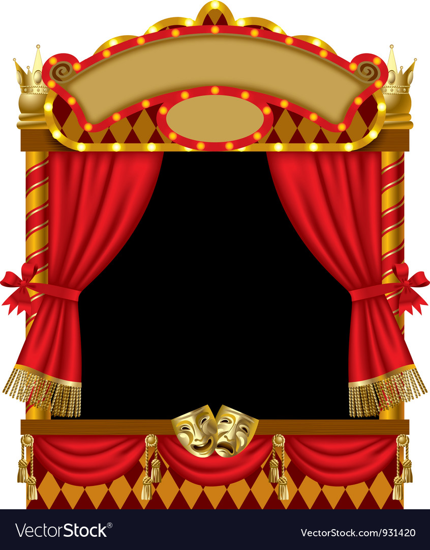 Puppet show booth Royalty Free Vector Image - VectorStock