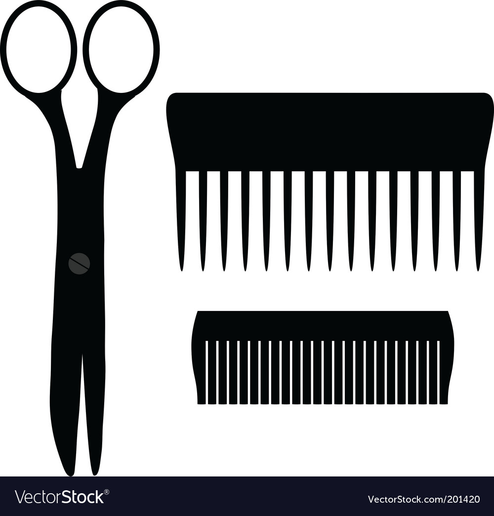 Scissors and combs Royalty Free Vector Image - VectorStock