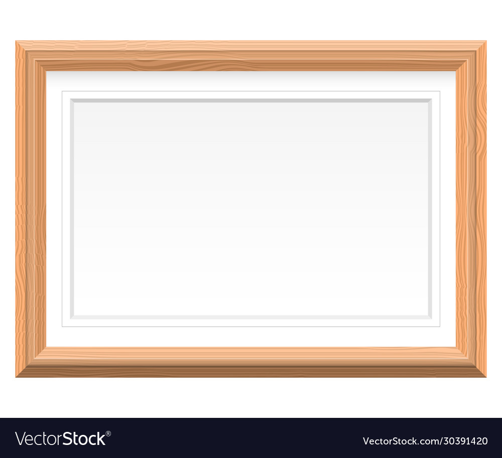 Wooden picture frame Royalty Free Vector Image