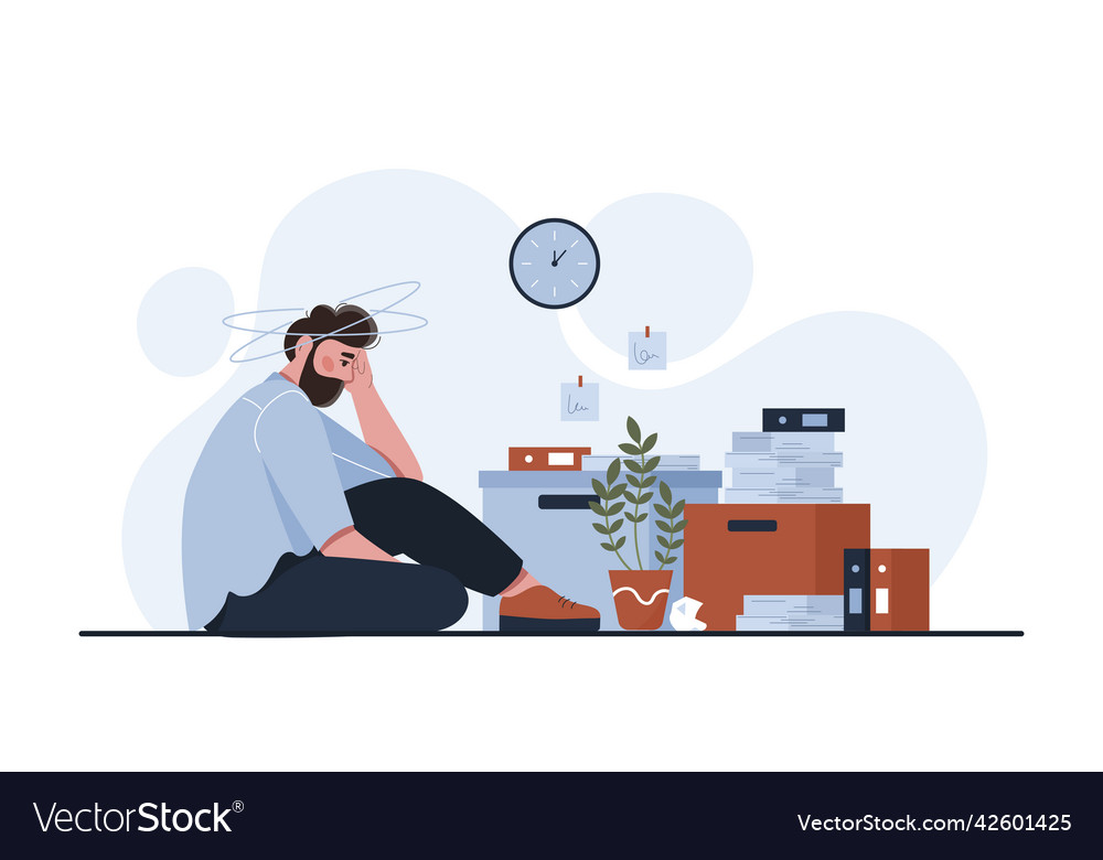 Concept of fatigue and emotional overload Vector Image