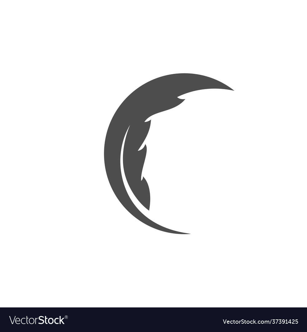 Feather logo symbol template Royalty Free Vector Image