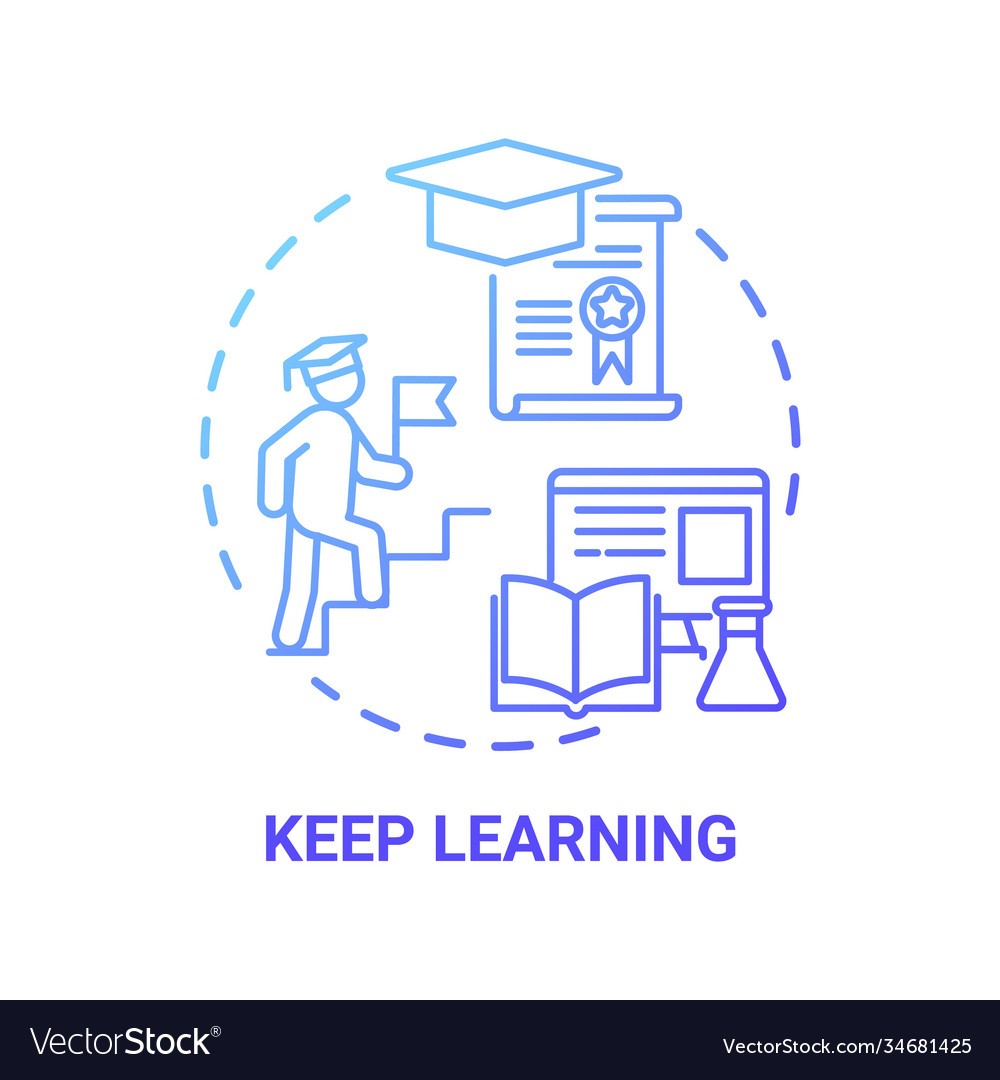 Keep learning concept icon Royalty Free Vector Image