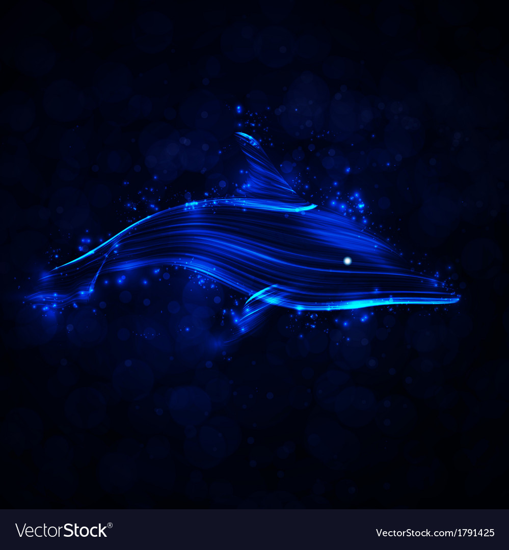 Neon dolphin Royalty Free Vector Image - VectorStock