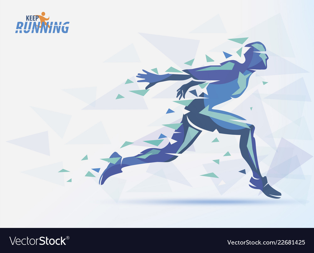 Running man sport and competition background with Vector Image