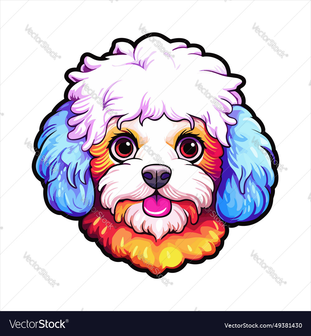 Bichon frise dog breed colorful cartoon kawaii Vector Image