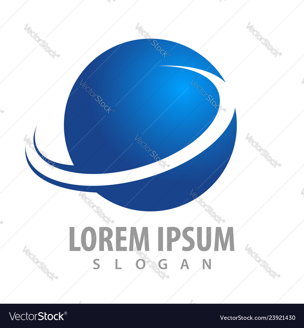 Blue sphere swoosh logo concept design symbol Vector Image