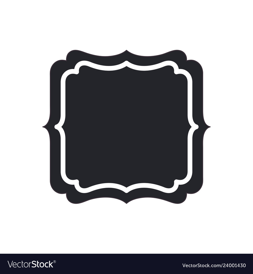 Elegant frame black isolated icon Royalty Free Vector Image