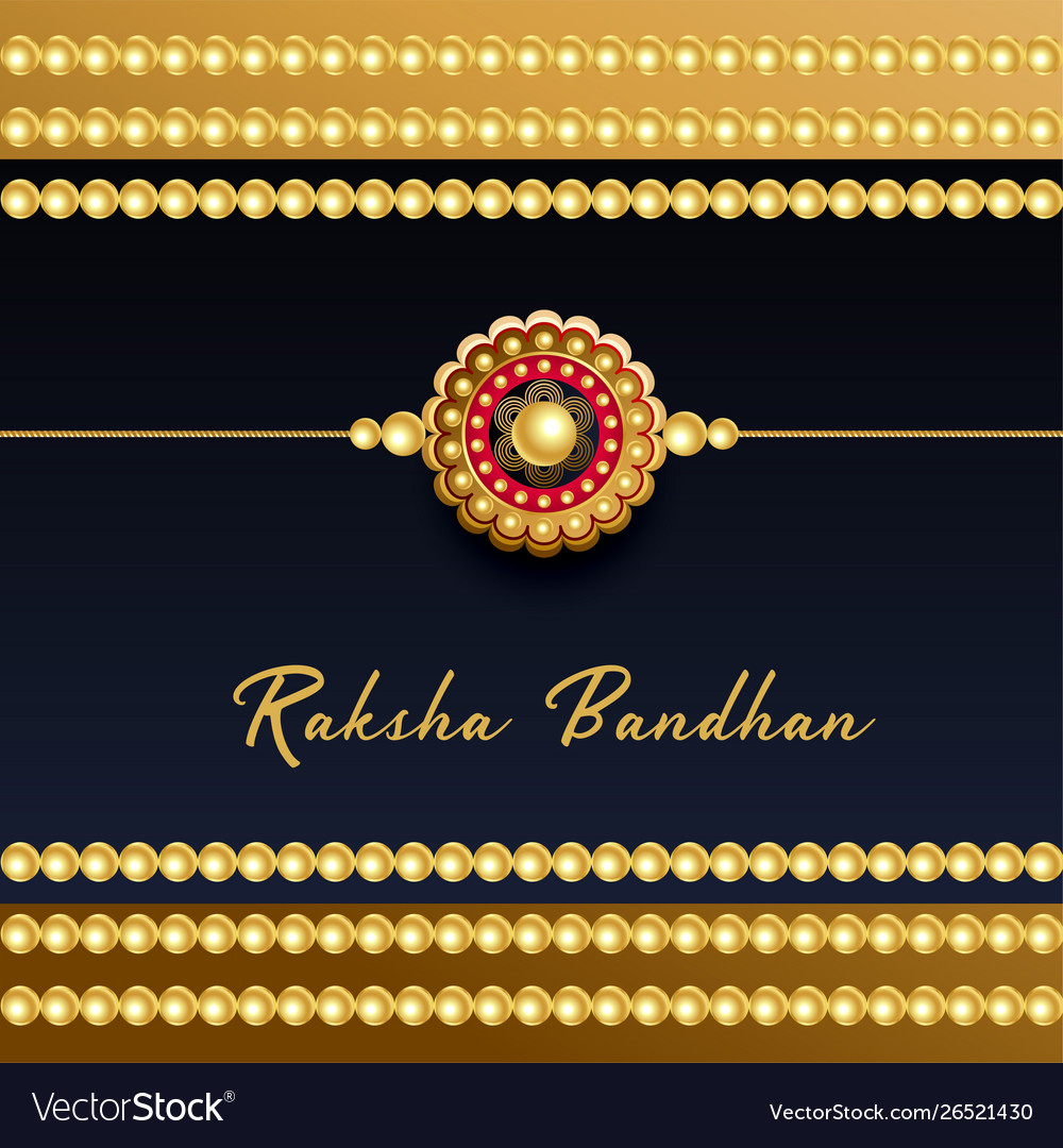 Happy raksha bandhan golden background Royalty Free Vector