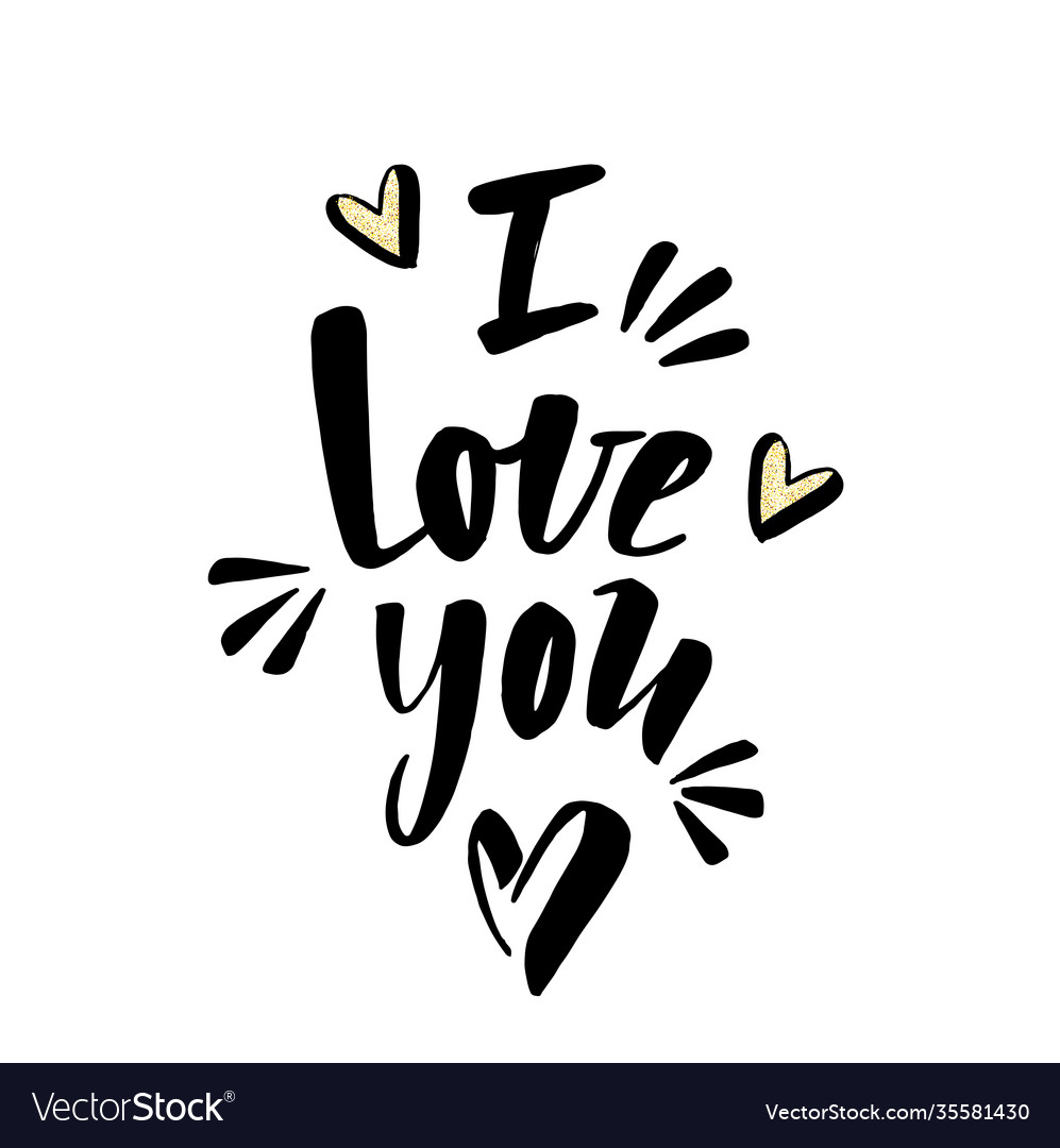 I love you lettering Royalty Free Vector Image