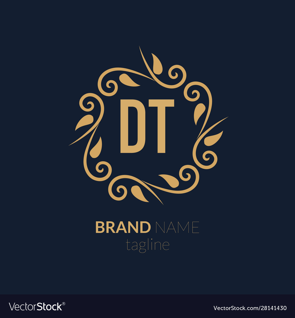 Initial letter dt creative elegant logo template Vector Image