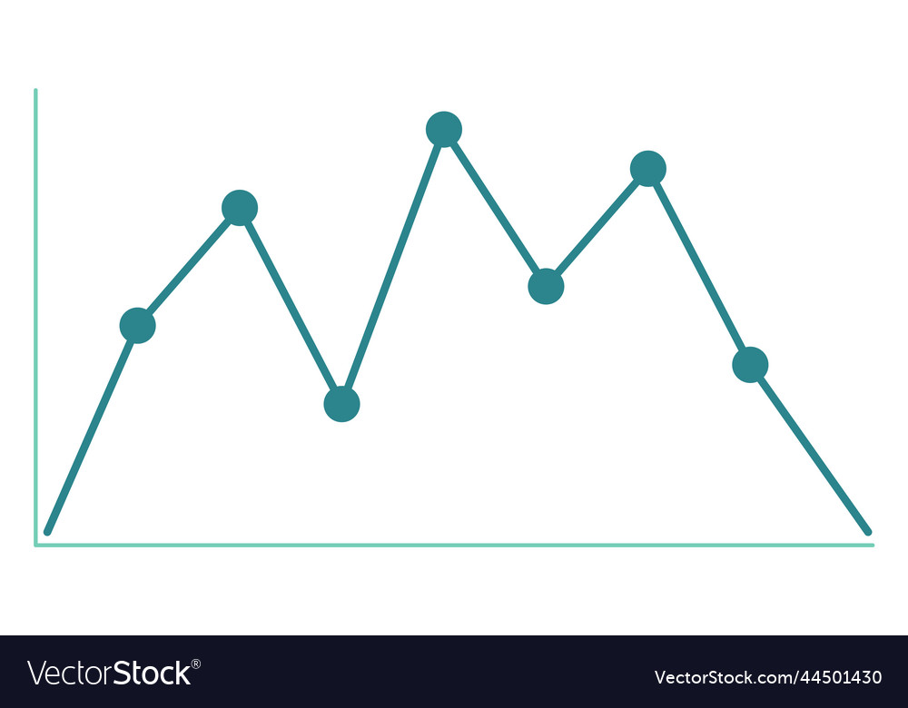 Line chart icon data graph business diagram Vector Image