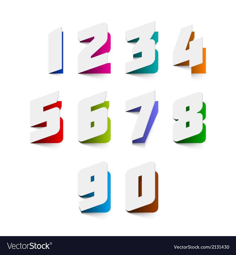 Cardboard numbers Royalty Free Vector Image - VectorStock