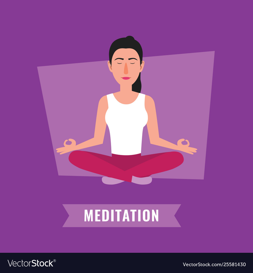 Woman meditating in lotus pose Royalty Free Vector Image