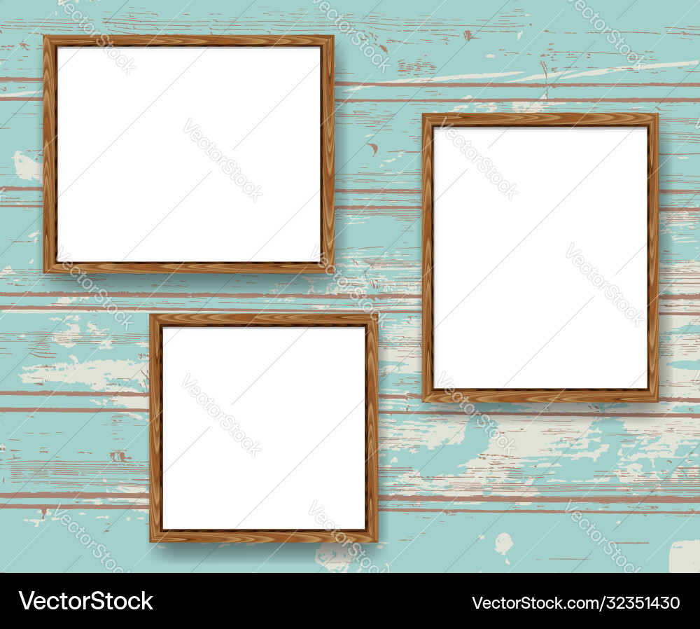 Wood blank frames set Royalty Free Vector Image