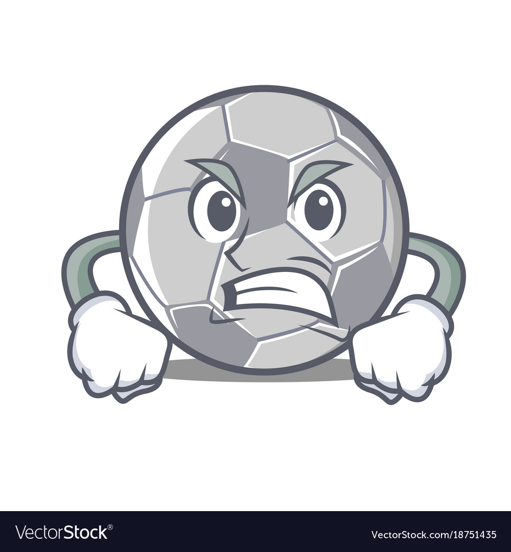 Angry football character cartoon style Royalty Free Vector