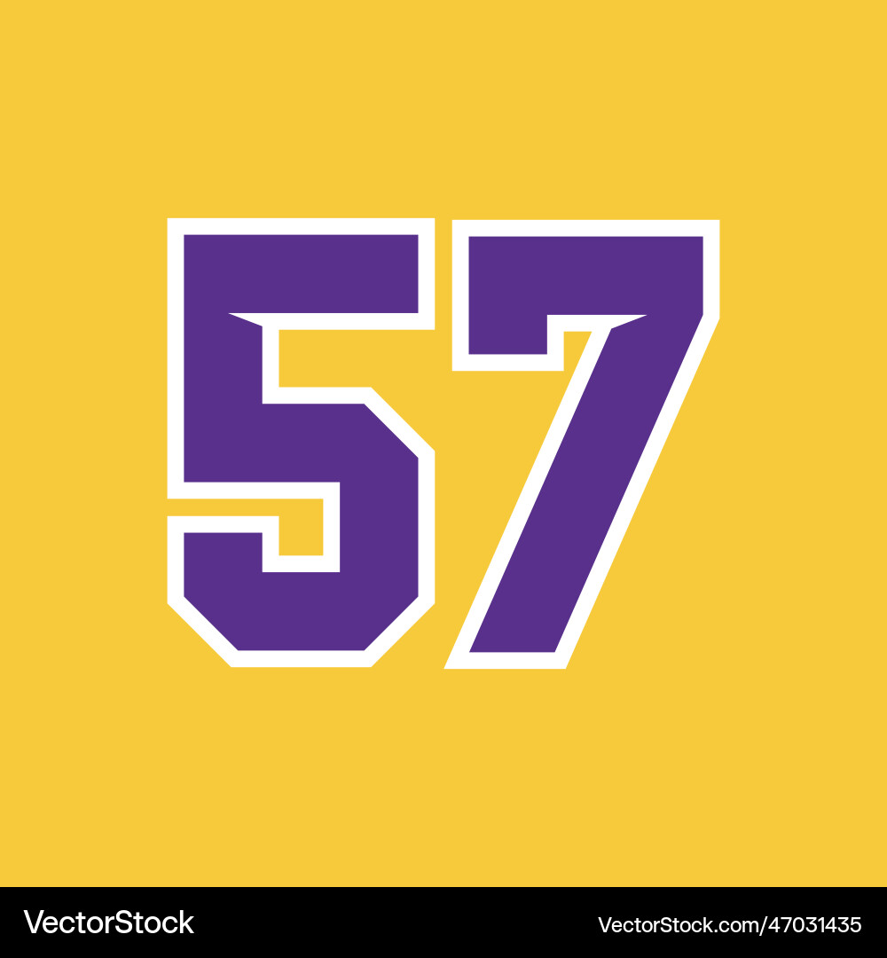 Basketball sport number template 57 Royalty Free Vector