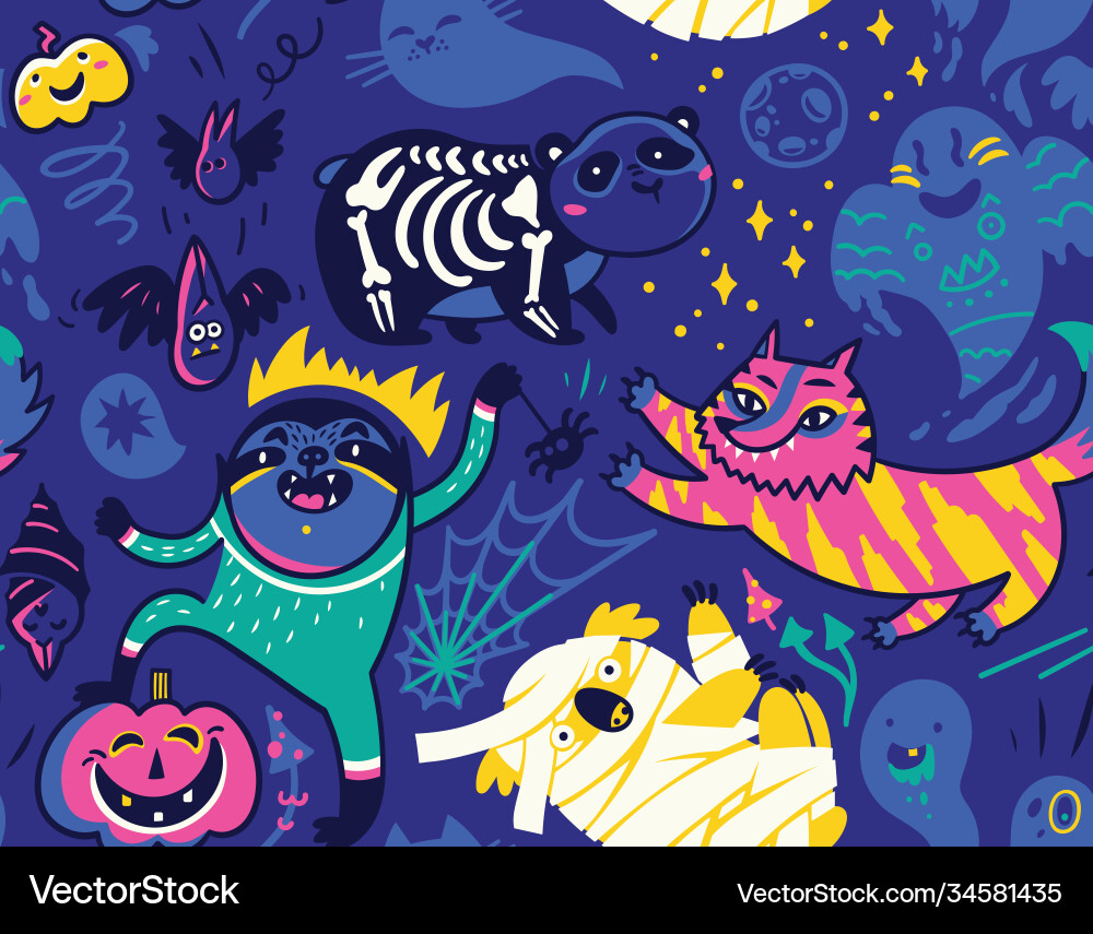 Halloween seamless pattern Royalty Free Vector Image