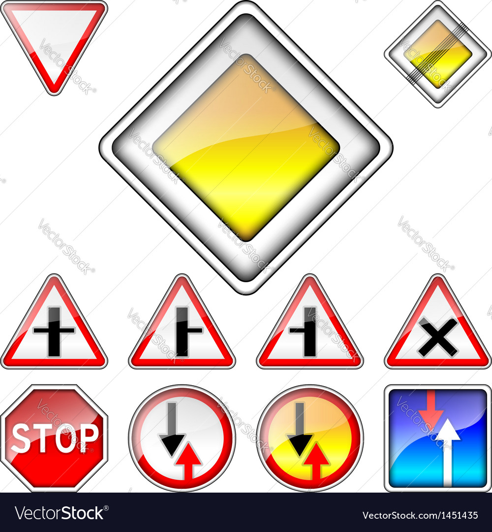 set-road-signs-priority-royalty-free-vector-image