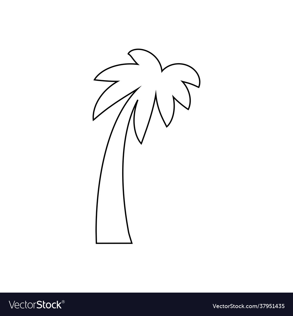 Tropical sea island with plants palm trees black Vector Image