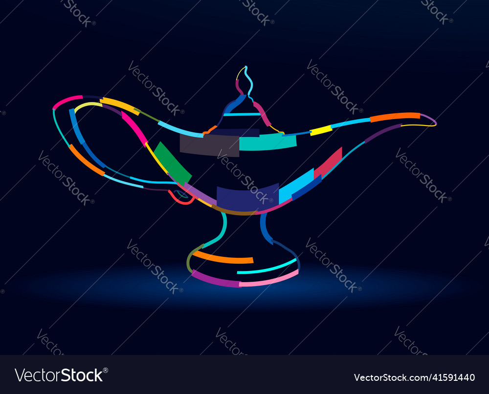 Abstract aladdin magic lamp wish from Royalty Free Vector