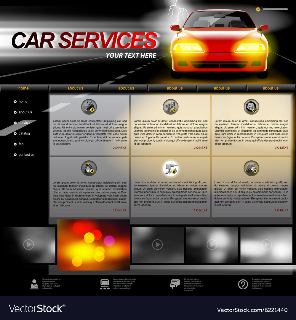 automobile service website template royalty free vector