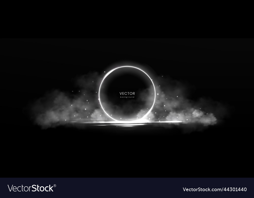 Circle frame with smoke on water surface vector image Circle frame with smoke on water surface