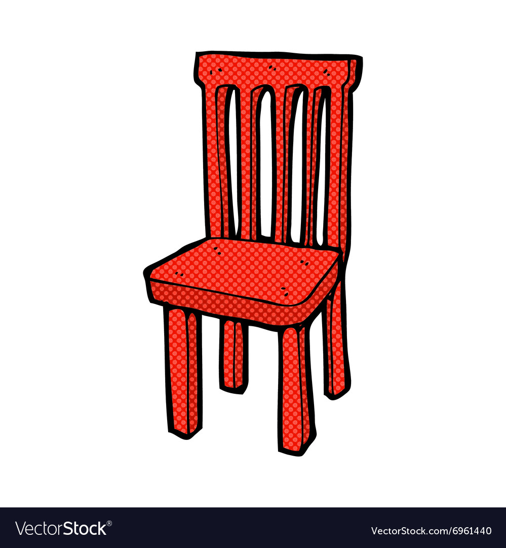 Comic cartoon wooden chair Royalty Free Vector Image