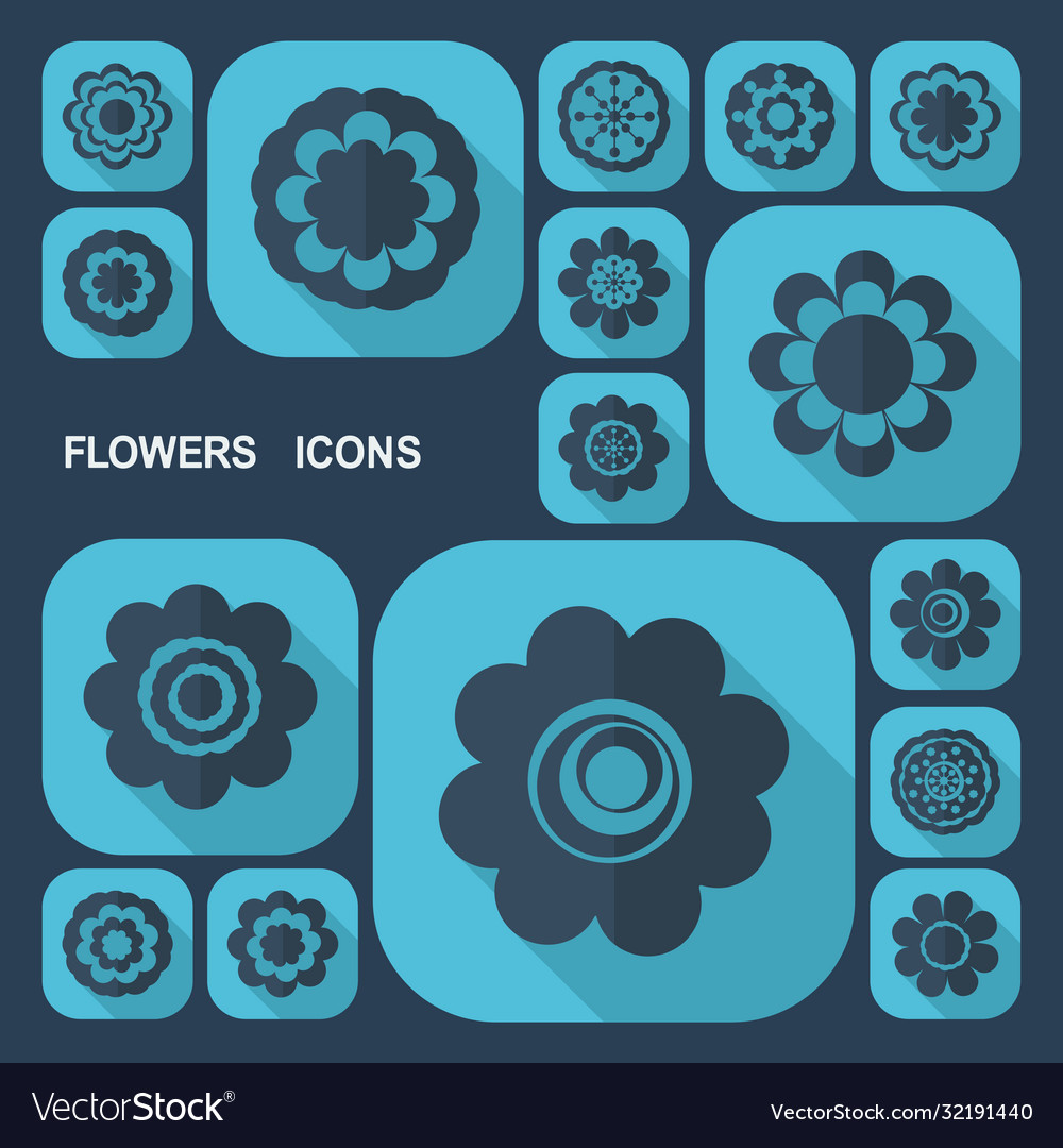 Flat concept set modern design flower