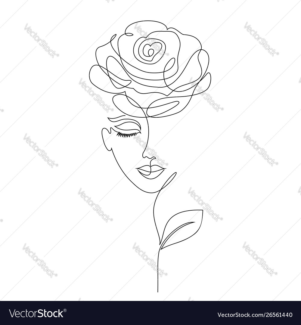 Rose girl on white Royalty Free Vector Image - VectorStock