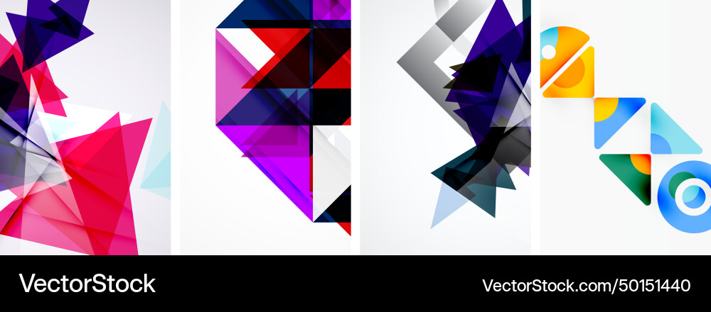 Triangle poster geometric background set Vector Image