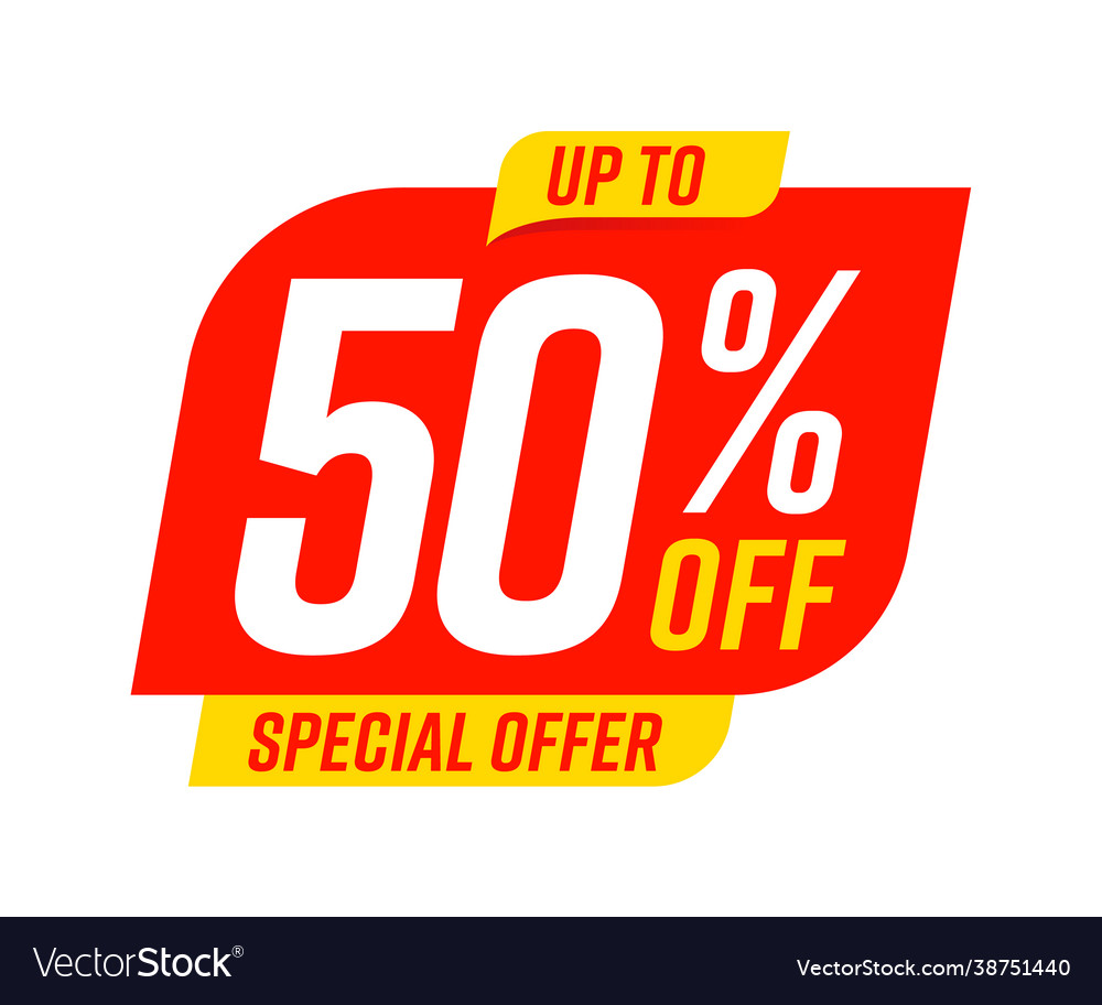 Up to 50 percent sale special offer red template Vector Image