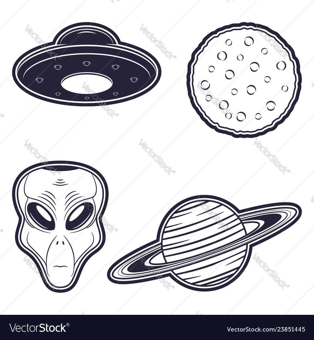 Alien ufo moon vector image Alien ufo moon