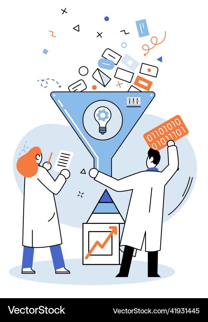 Business intelligence data analysis obtaining Vector Image