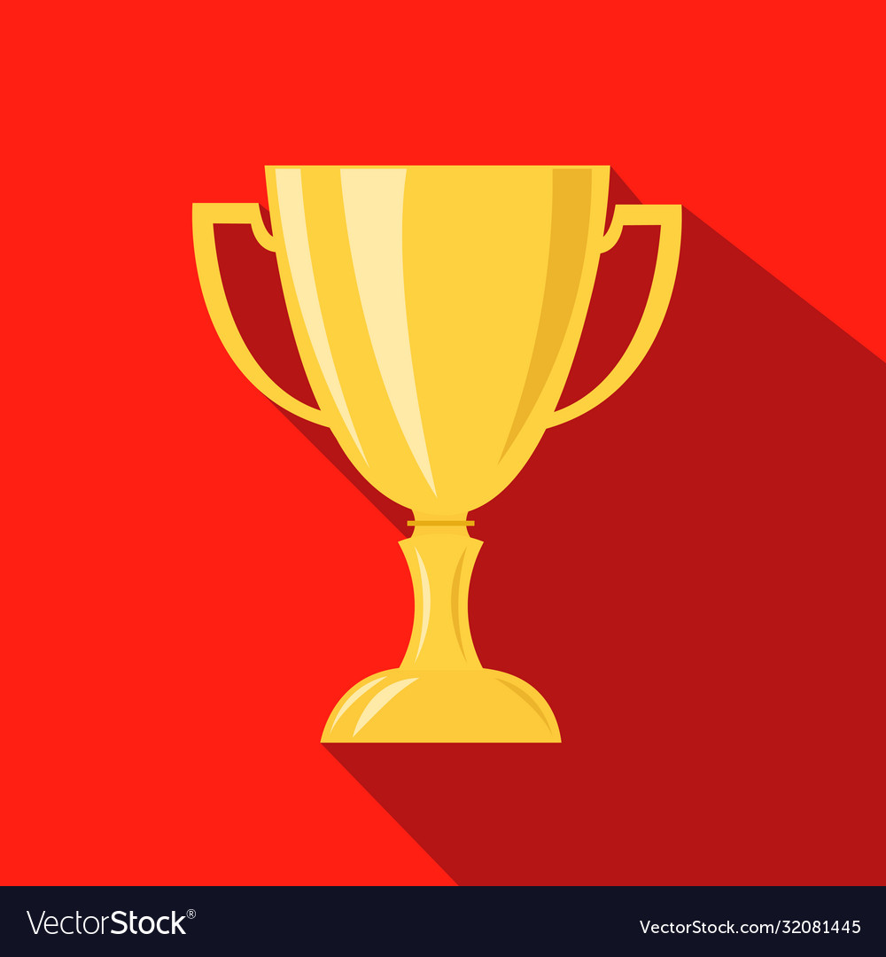 Cup hunting champion cartoon flat icon hunt Vector Image