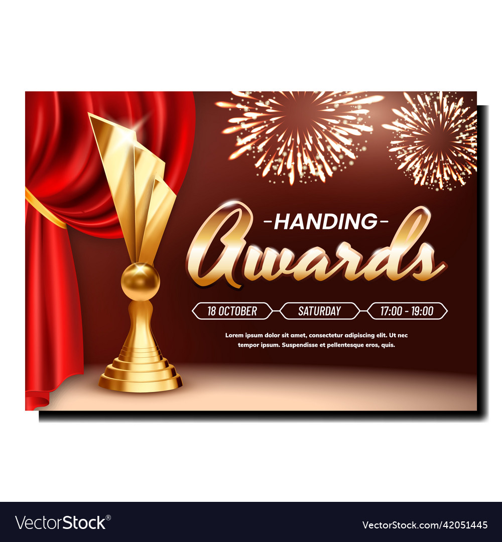 Handing awards creative promotional poster Vector Image