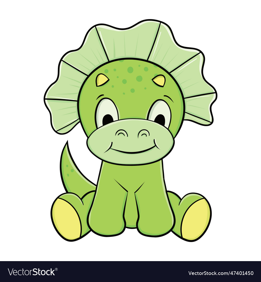 Cute happy baby dinosaur clipart Royalty Free Vector Image