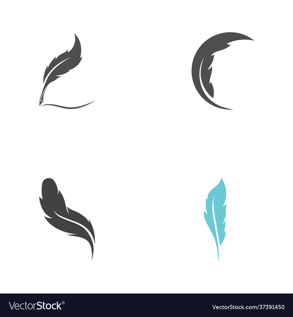 Feather logo symbol template Royalty Free Vector Image