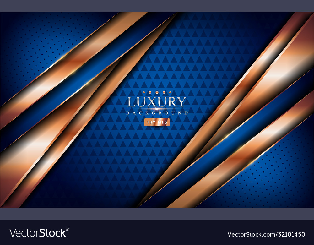 Luxury blue background with shinny golden lines Vector Image