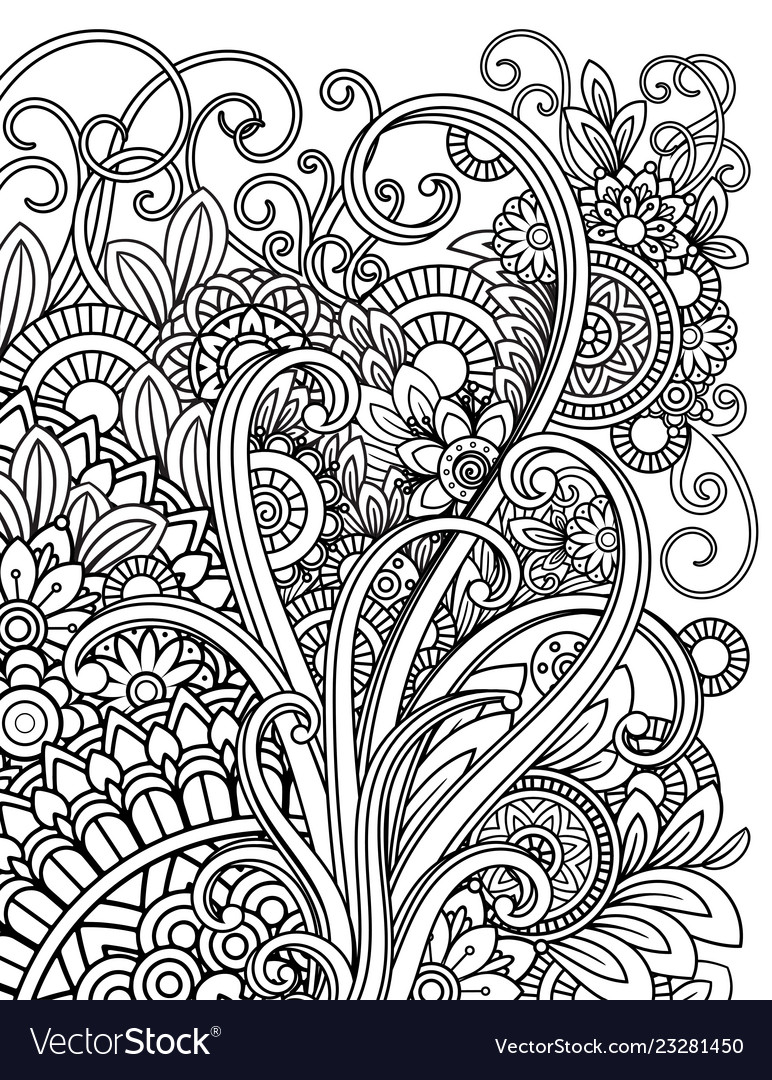 Premium Vector  Mandala coloring page for adults coloring book for adults  floral mandala coloring page