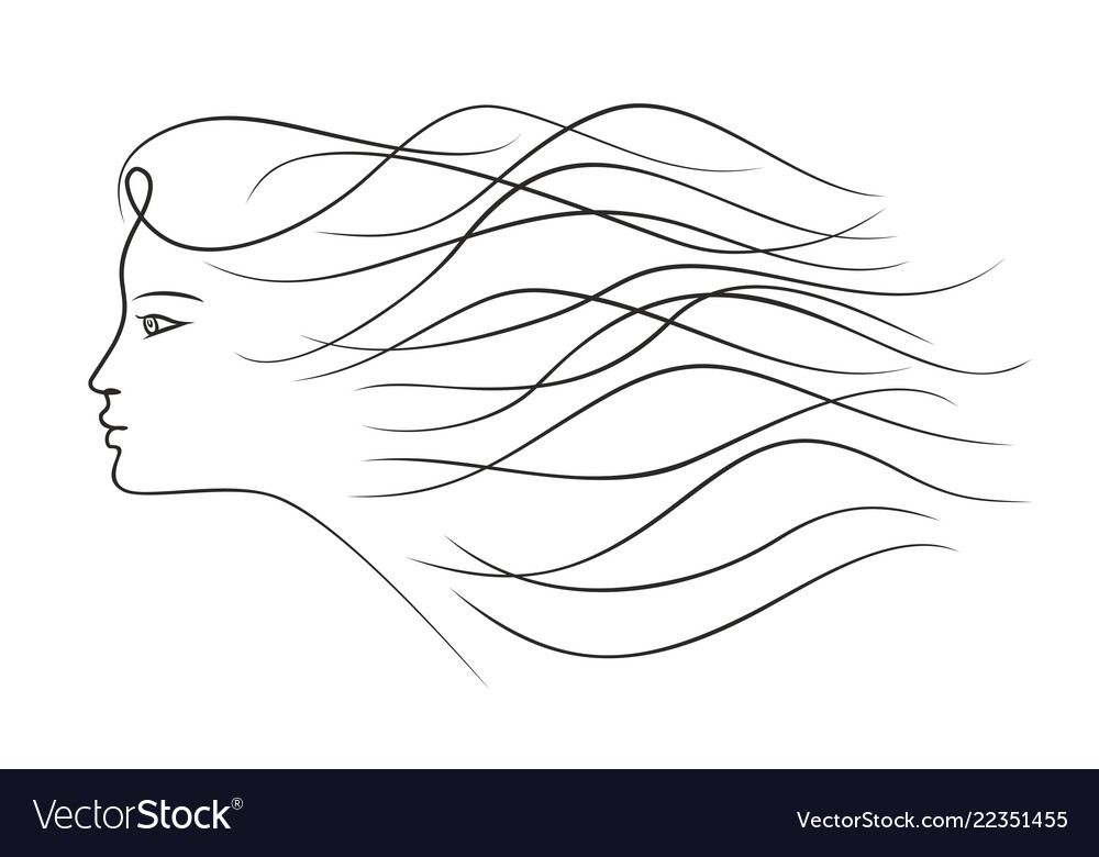 Girl with long hair Royalty Free Vector Image - VectorStock