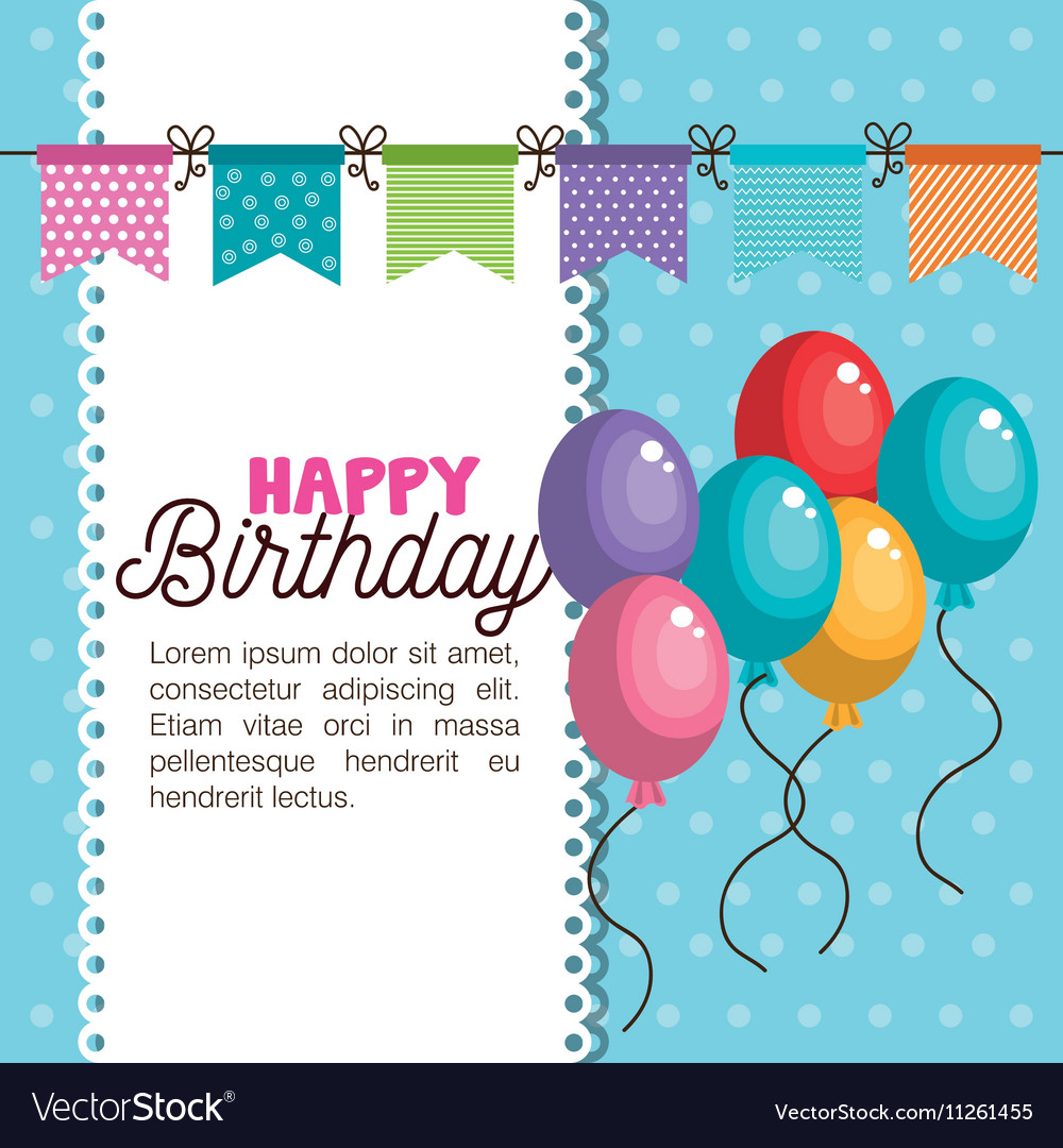 Happy birthday invitation card Royalty Free Vector Image