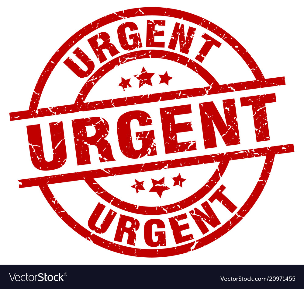 Urgent round red grunge stamp Royalty Free Vector Image