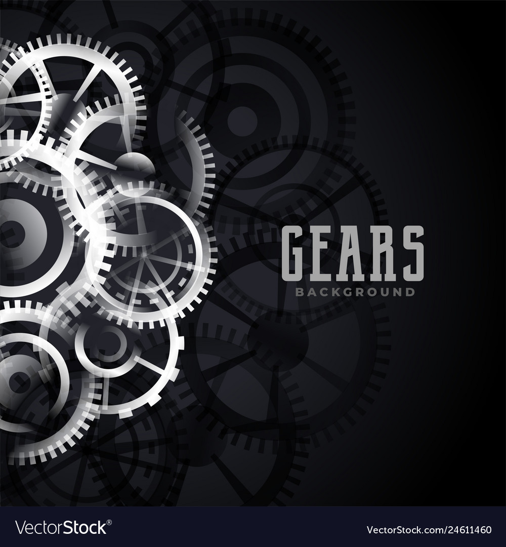 Abstract metallic gears background design Vector Image