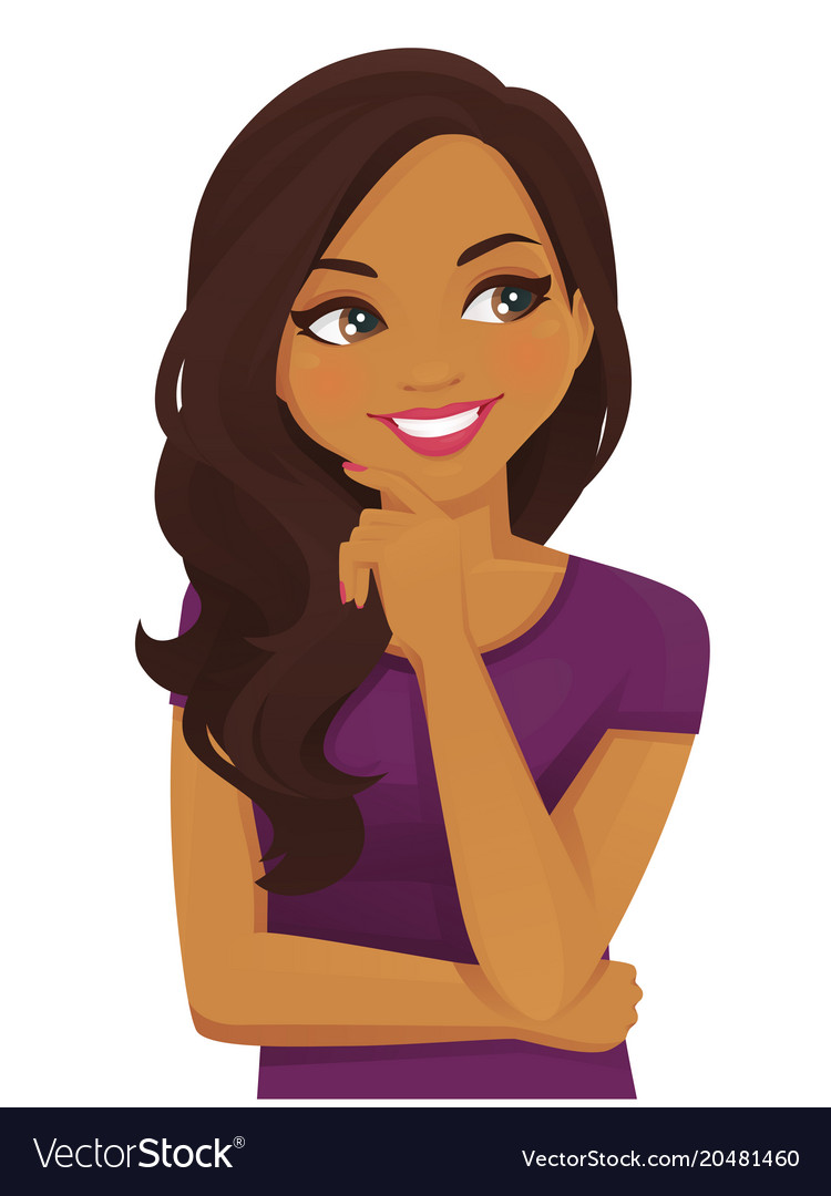 Download Black woman thinking Royalty Free Vector Image