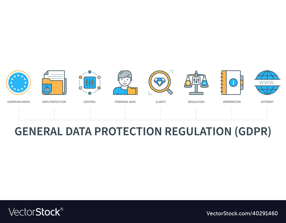 General data protection regulation concept Vector Image